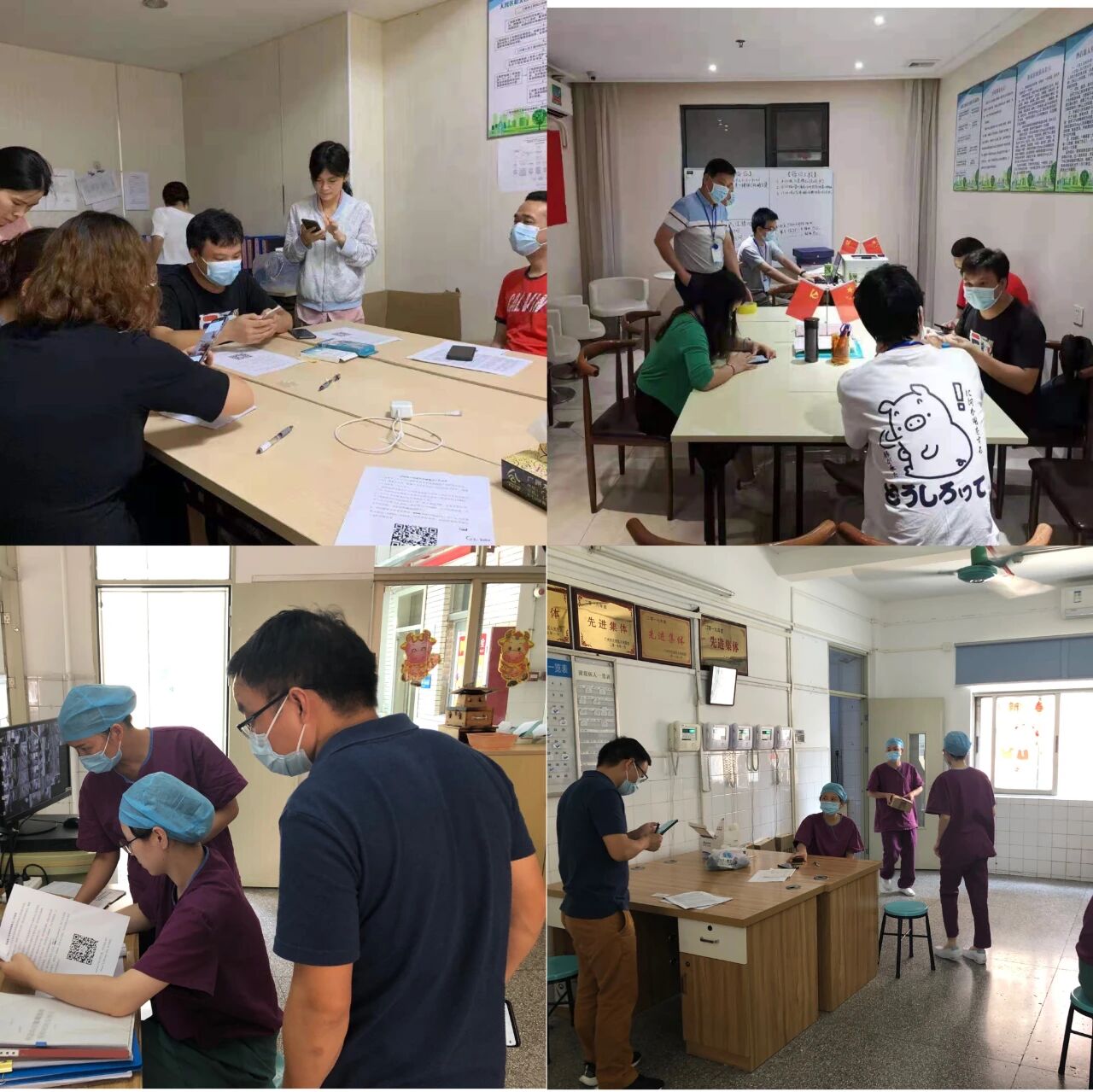 Local teams assigning devices and checking the OnCorva monitoring workflow at Guangzhou locations